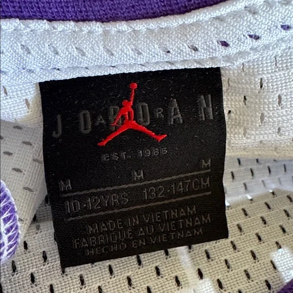 💎 Nike Jordan 23 Purple Venom Iridescent Basketball Jersey M 10-12y 💎 - Picture 4 of 4